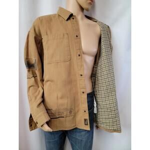 Zara MODERN denim wear RARE Graphic Jackets Digital expression Men's XL #R2